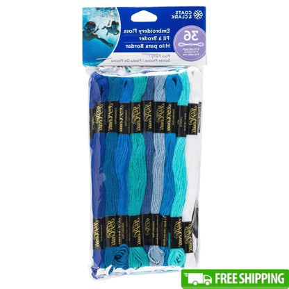 36 Skeins Blue Embroidery Floss