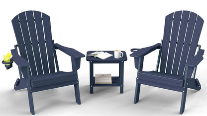 3-Piece Folding Adirondack Chair Set