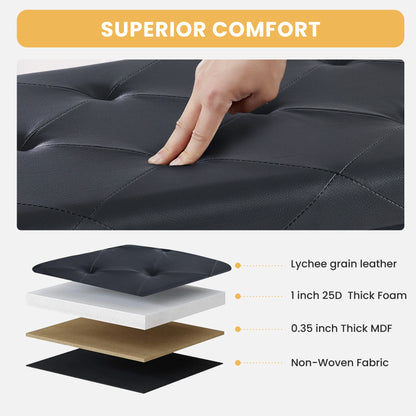 43 Inches Leather Folding Ottoman