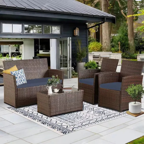 Patio Furniture Set with Cushions, Chairs