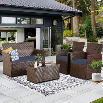 Patio Furniture Set with Cushions, Chairs