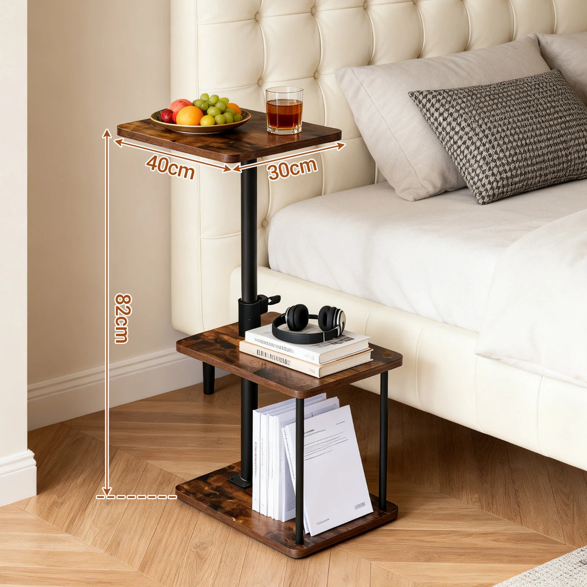 360° Swivel C Shaped Side Table
