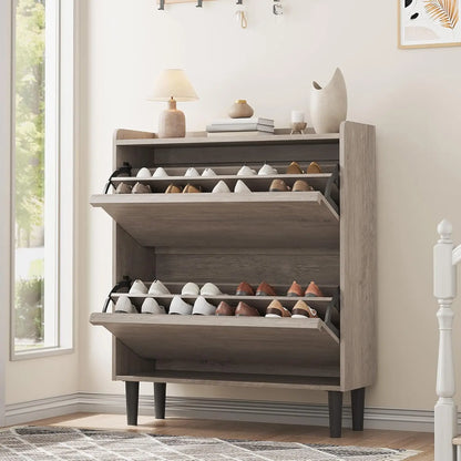 Shoe Cabinet with Flip Drawers
