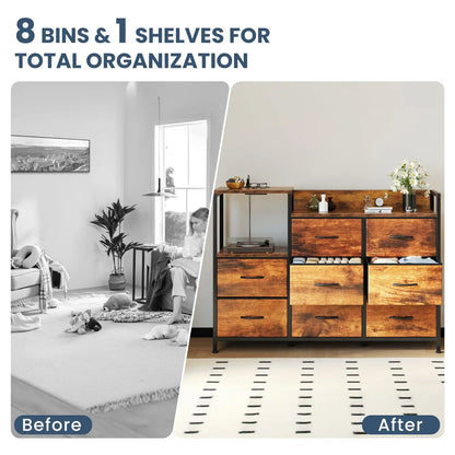 Cabinet With 8 Fabric Drawers