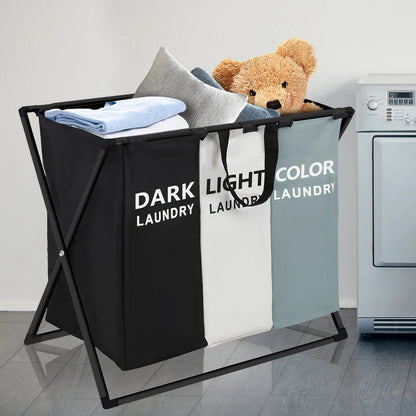 3 Sections Divided Laundry Basket