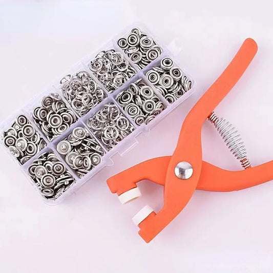 Plier Tool+50/100 Set Metal Sewing Buttons