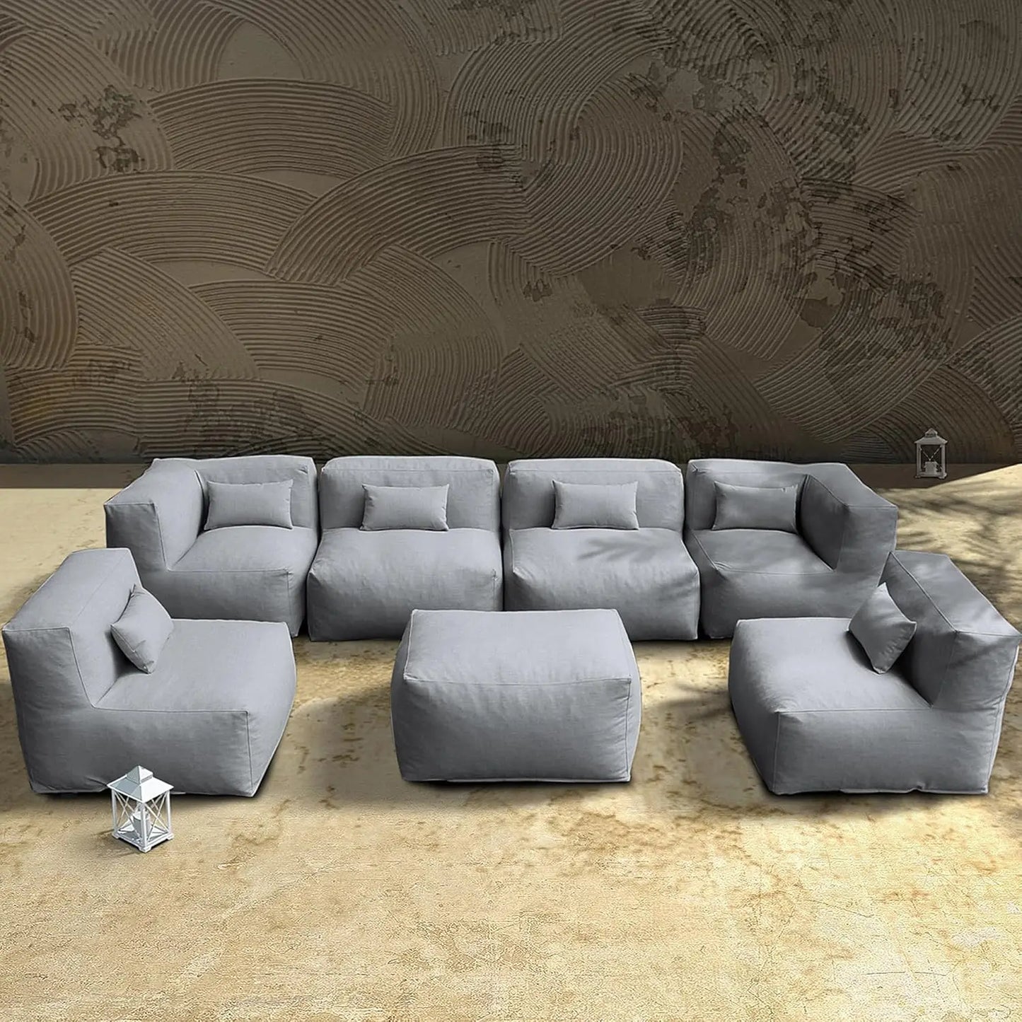 Patio Furniture Set Bean Bag 9 Pieces