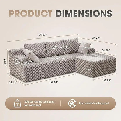 L-Shaped 3-Seat Sectional