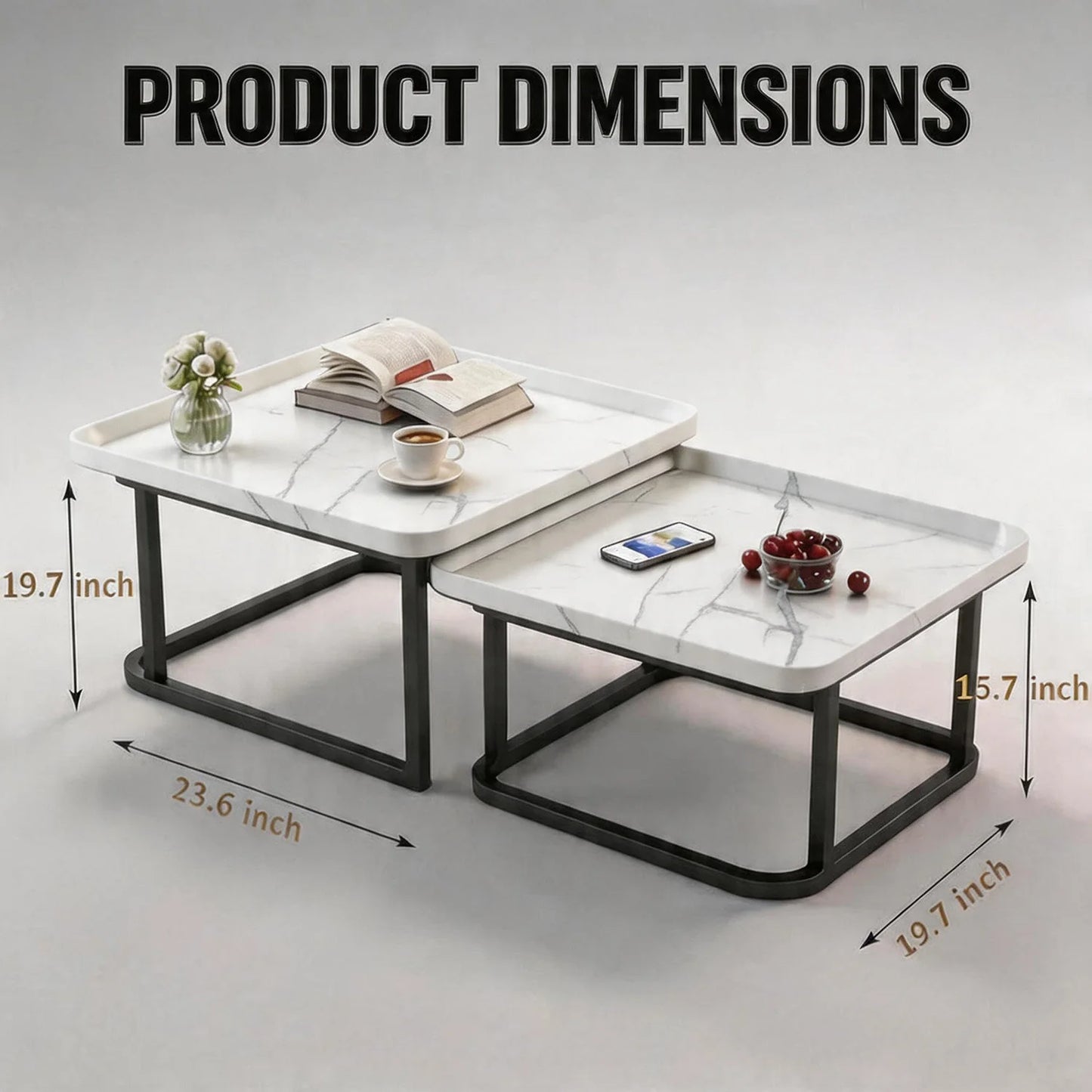 Square Nesting Coffee Tables 2