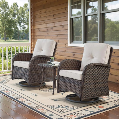 3 Pieces Black Wicker Patio Furniture