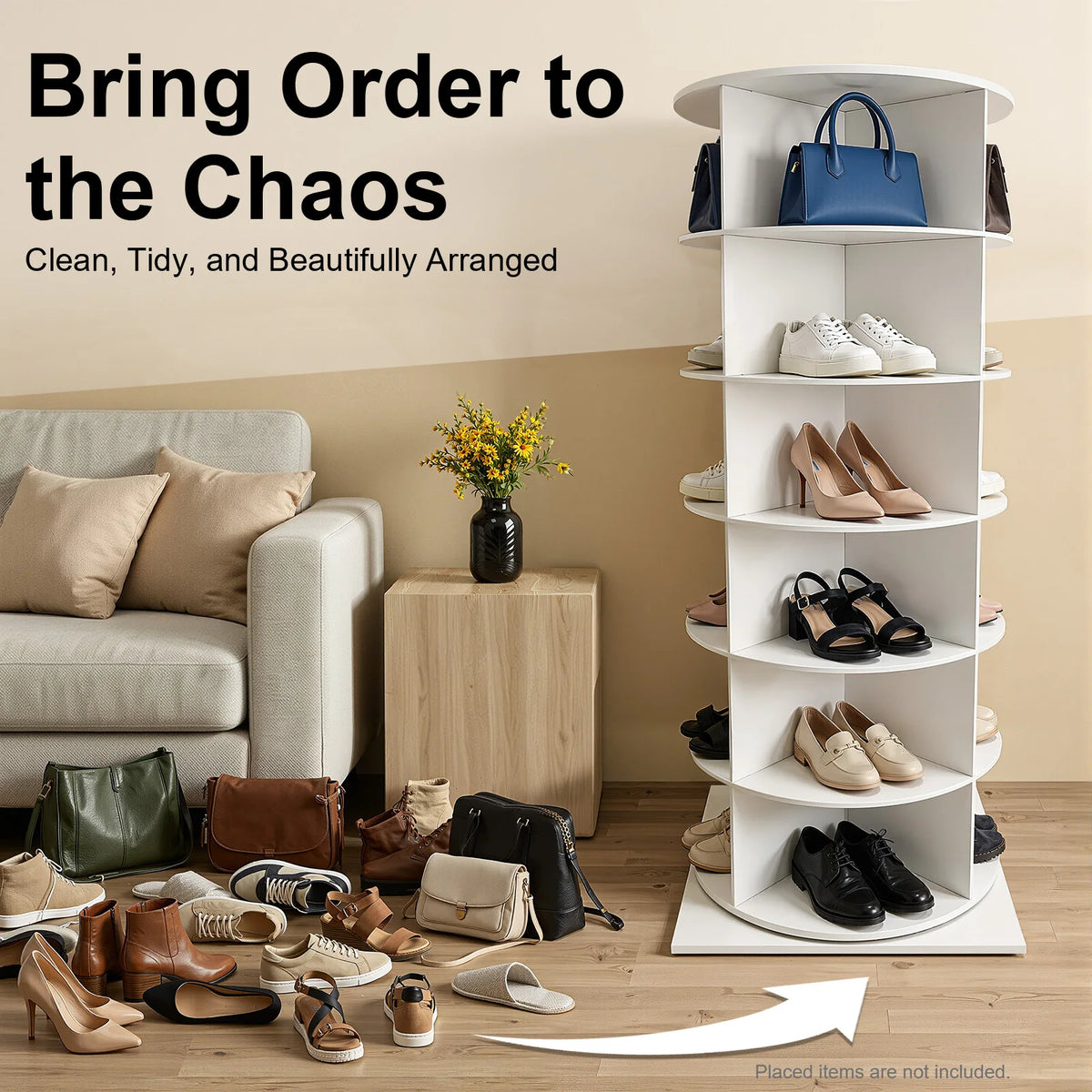 360° Rotating Shoe Rack