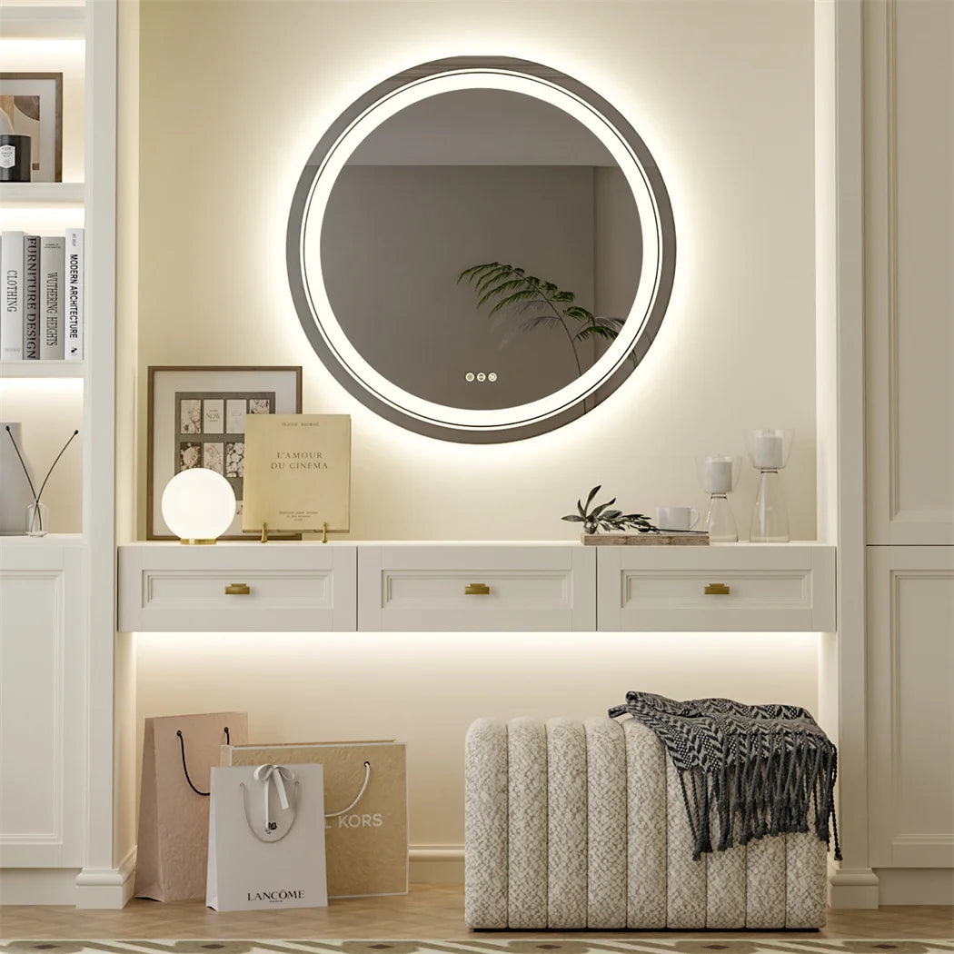 Round Illuminate Bathroom Mirror