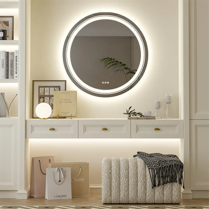 Round Illuminate Bathroom Mirror
