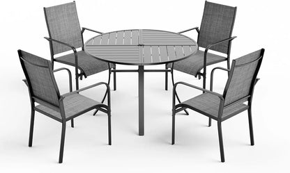 5-Piece Round Patio Dining Set