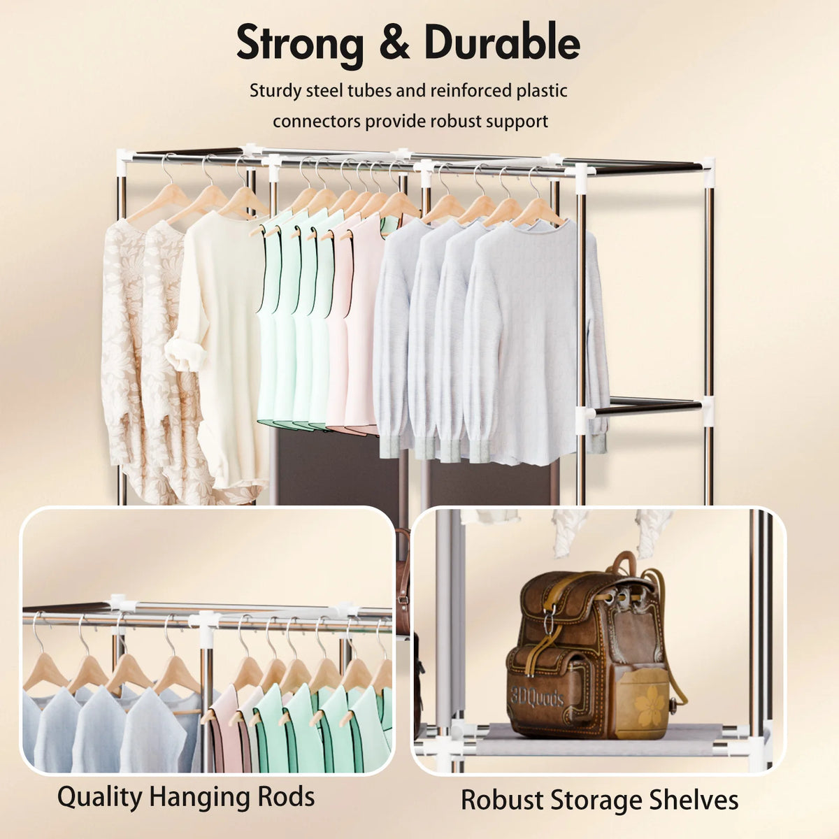 51-Inch Portable Closet Wardrobe