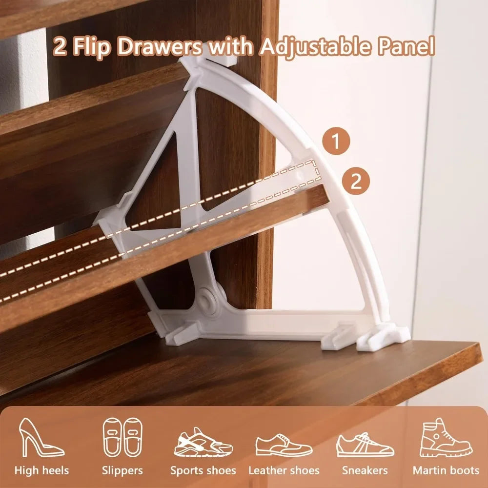 Set of 1-2 Fluted Shoe Cabinets