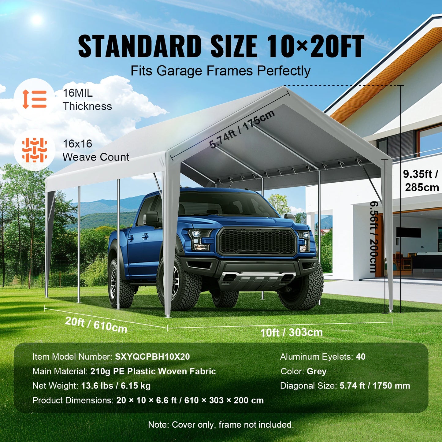 SucceBuy Carport Replacement Canopy