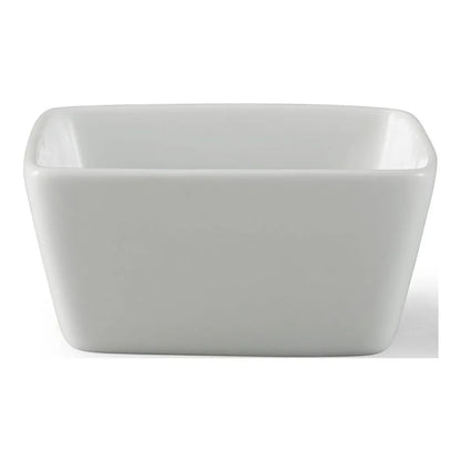 4 Pack White Porcelain Square Bowls