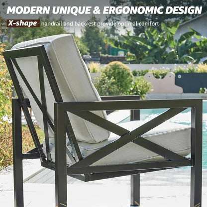 4 Pieces Outdoor Metal Patio Furniture Set