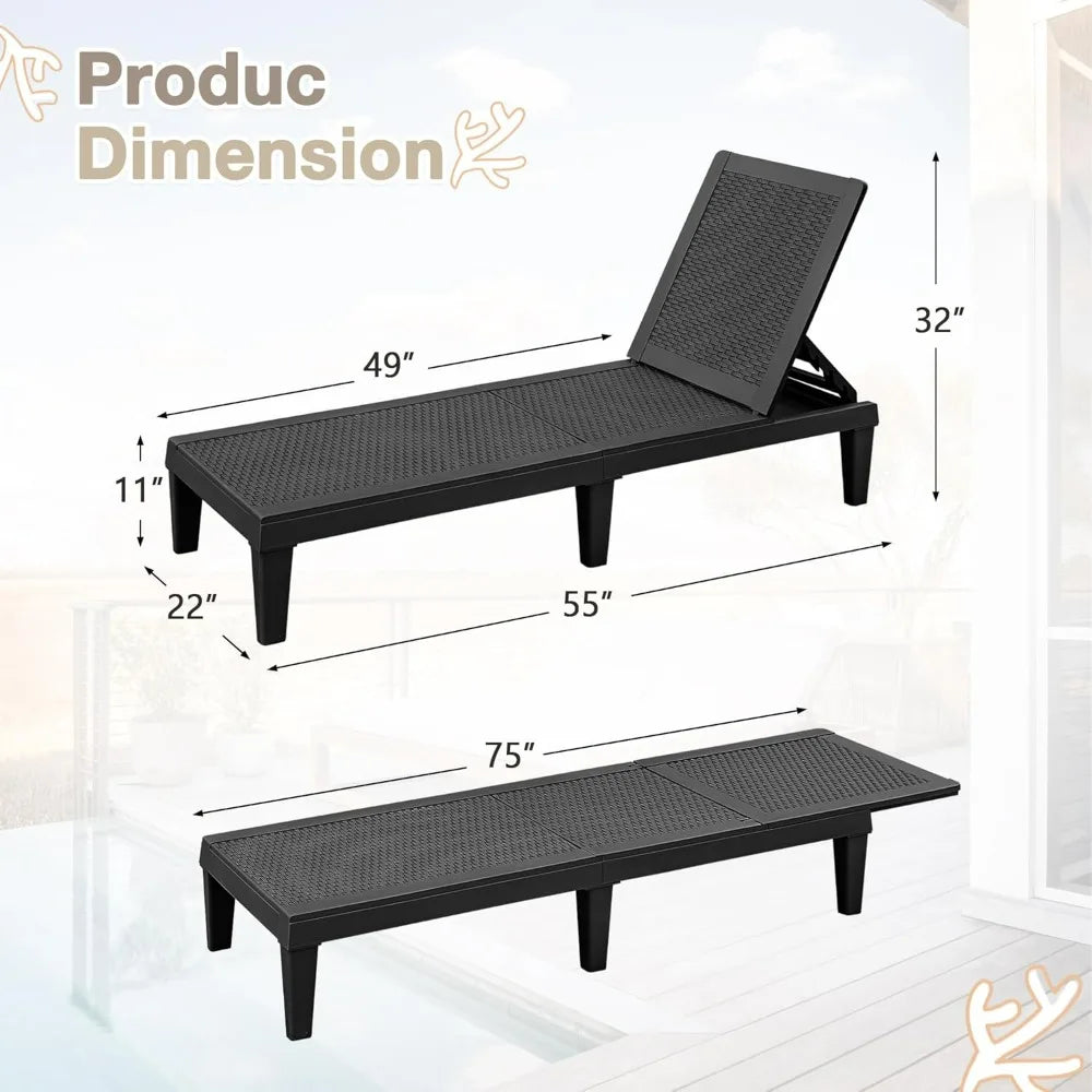 Outdoor Lounge Chairs Set of 2