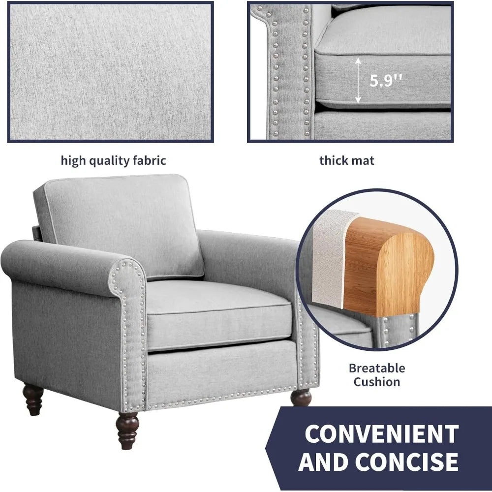 3-Seater Sofa Couch and Chair Set