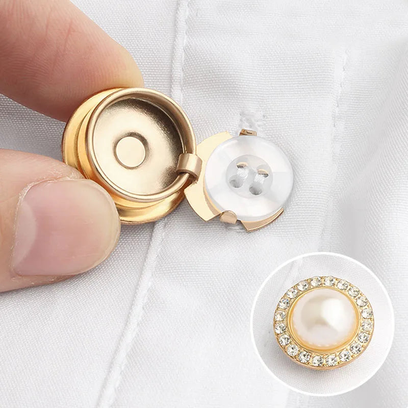 Crystal Pearl Button Covers