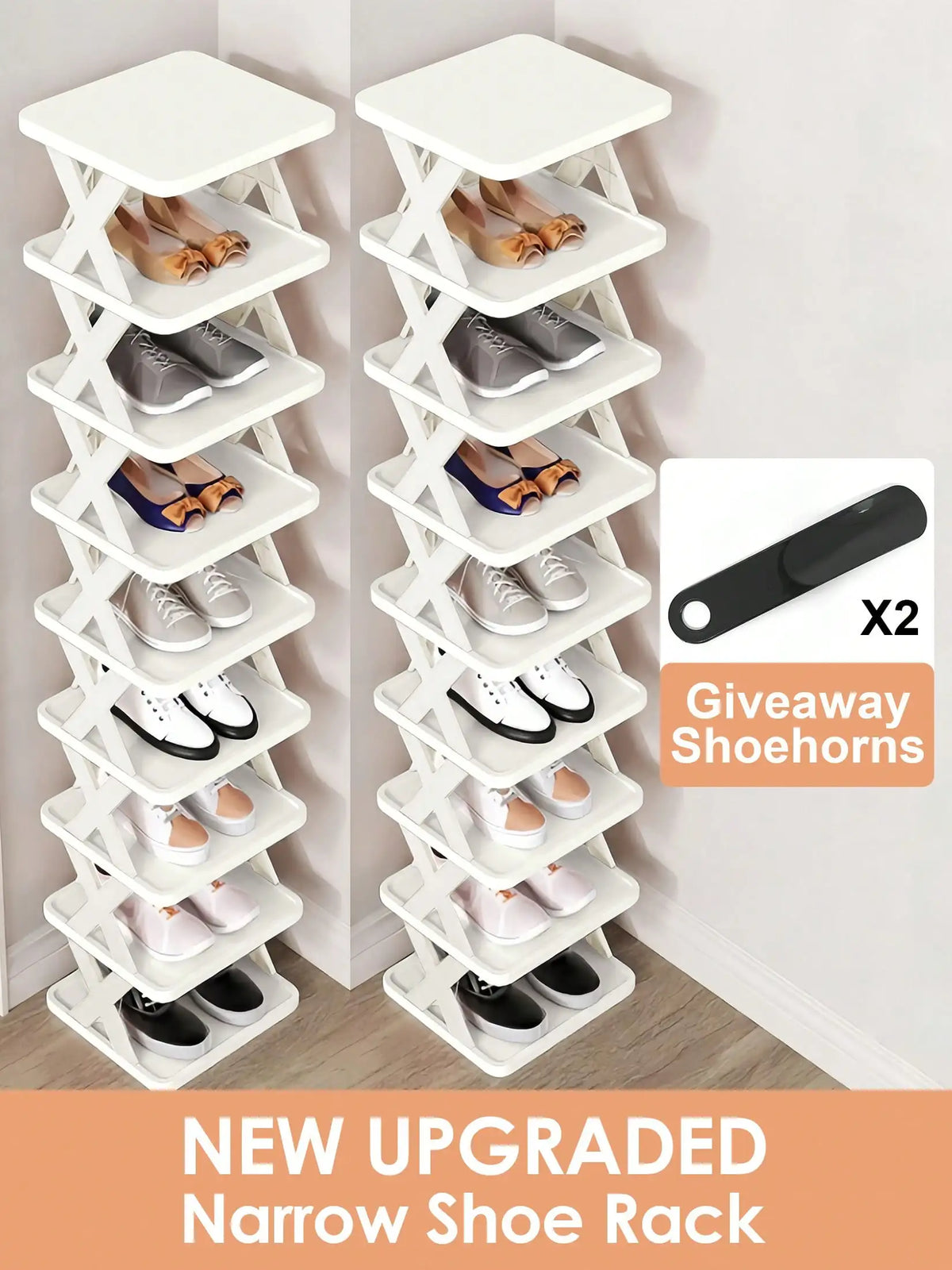 9/6 Tier Narrow Shoe Rack