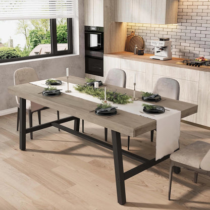 70.87" Industrial Dining Table For 6-8