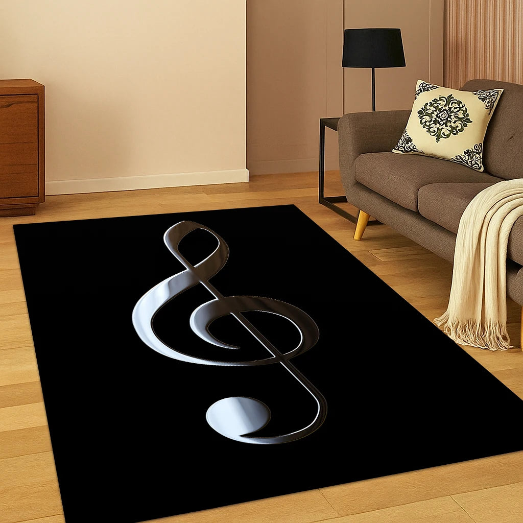 3D Music Note Art Carpet Rug