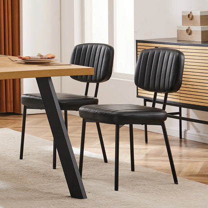 Faux Leather Modern Dining Chairs Set of 2