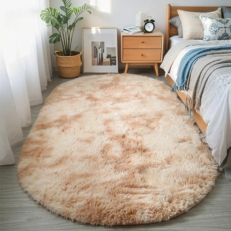 Fluffy Oval Plush Carpet