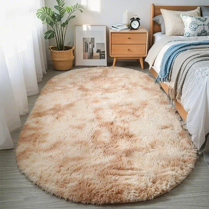 Fluffy Oval Plush Carpet