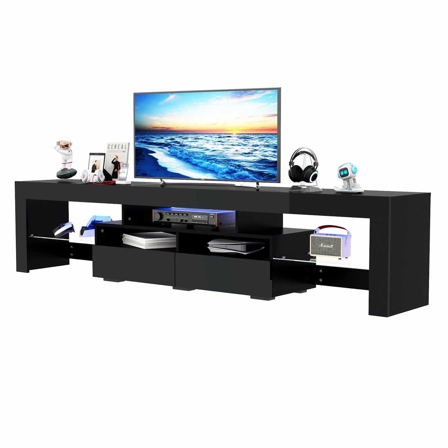 LED TV Stand for Living Room w/20 Colors Lights