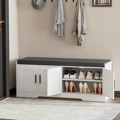 2-Tier Shoe Bench with Padded Seat