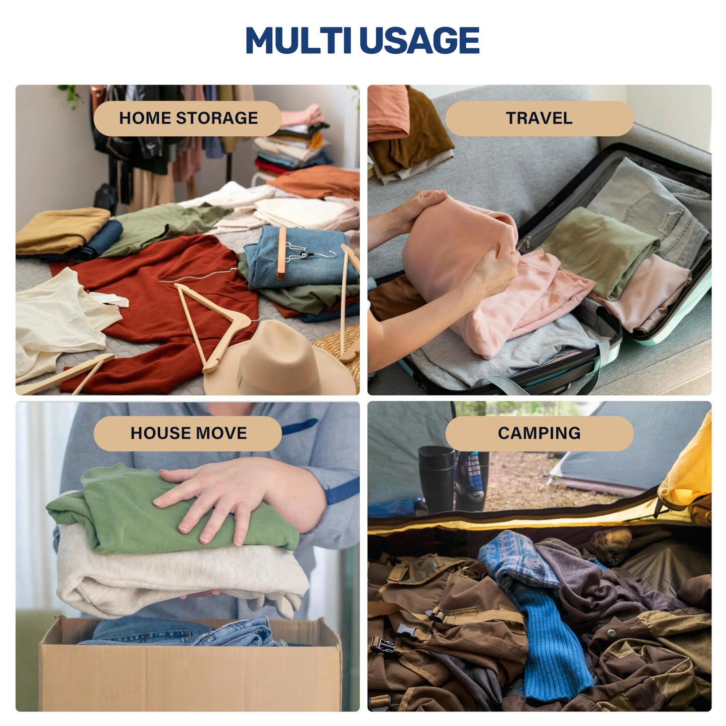 Vacuum Storage Bags (Jumbo 8 /10 Pack)
