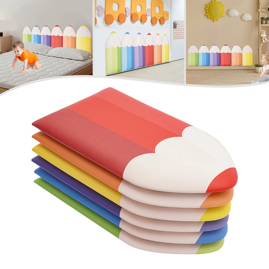 6 Pcs 3D Pencil-Shaped Wall Padding