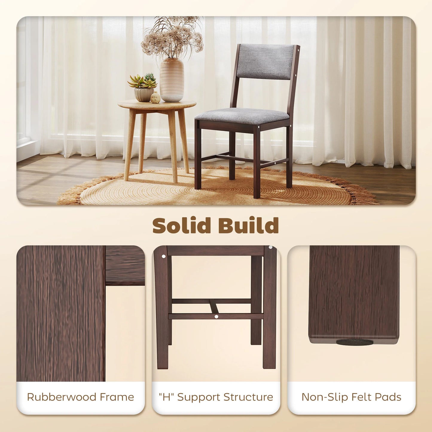 Solid Wood  Chairs Set of 4