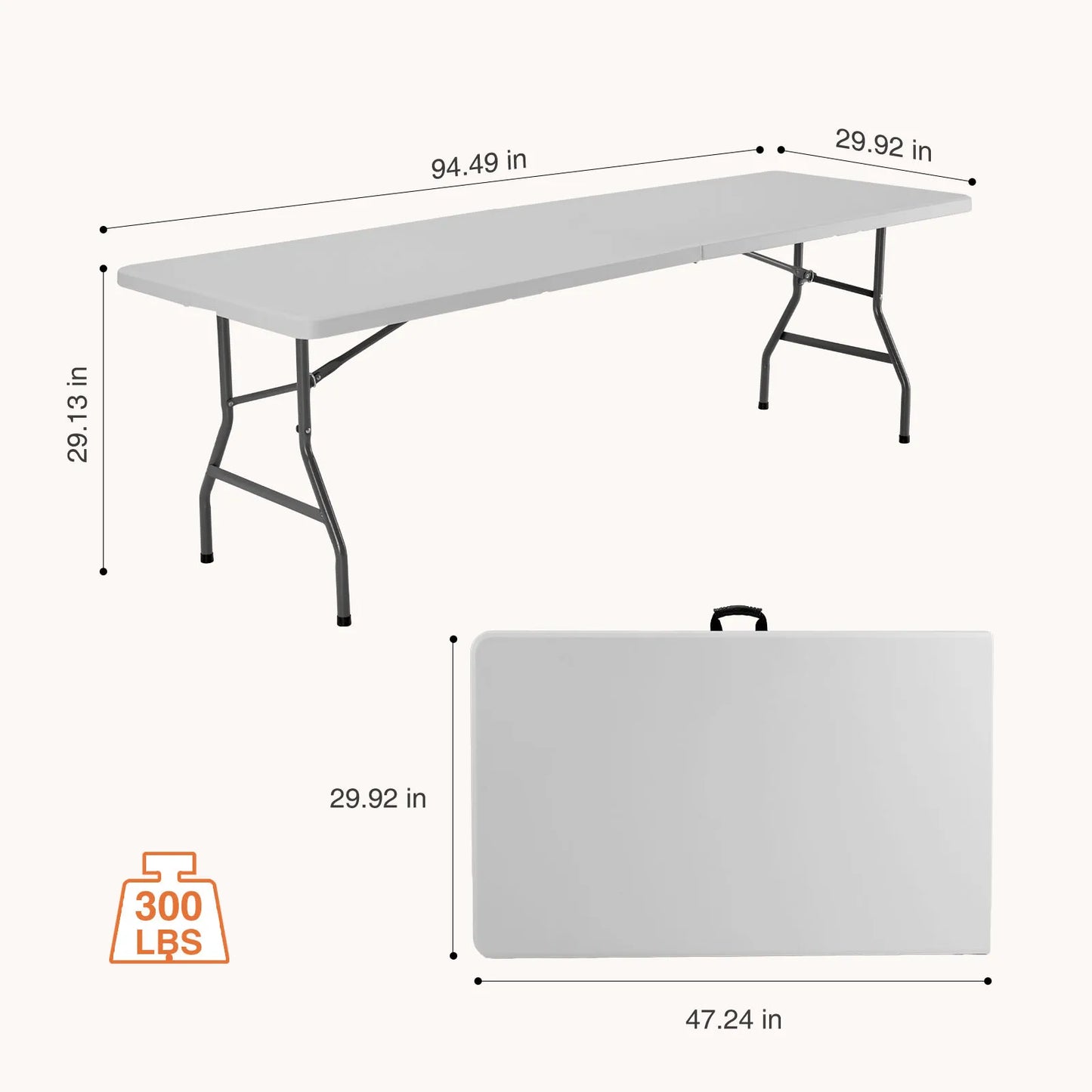 4/6/8 FT Portable Folding Table