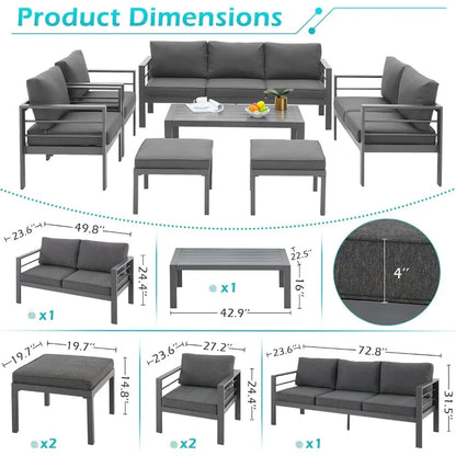 7-piece  patio aluminum furniture
