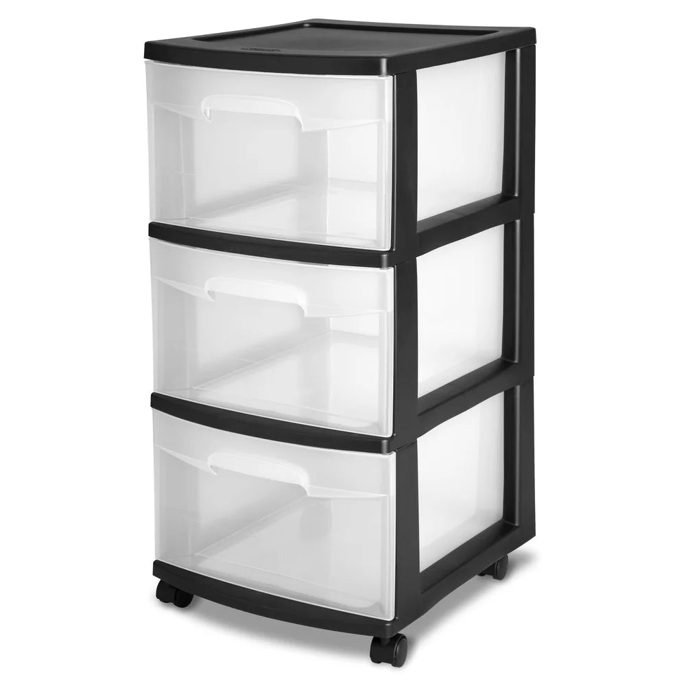 3 Drawer Plastic Storage Cart