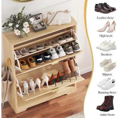 Freestanding Wooden Shoe Cabinet
