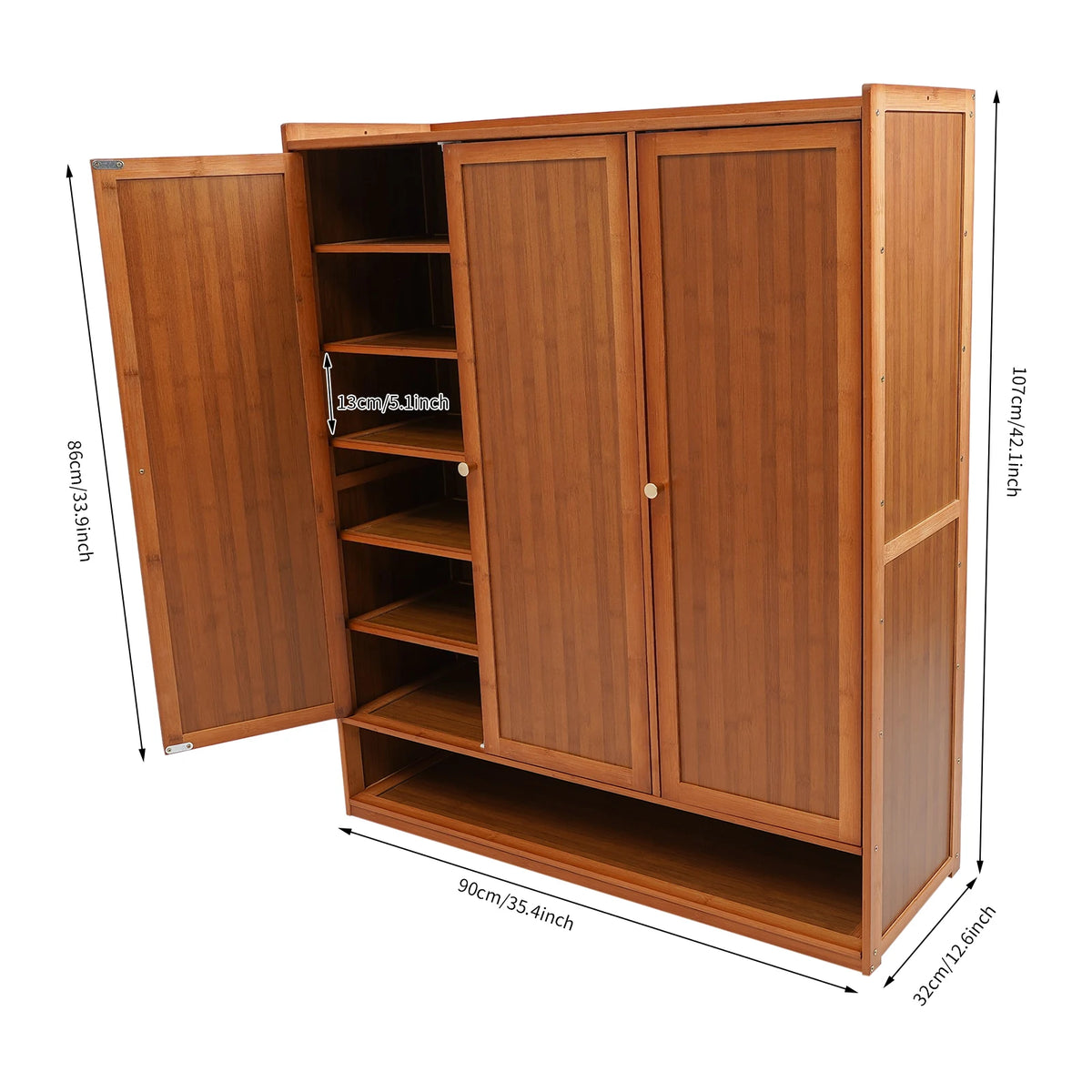 Natural Bamboo Shoe Cabinet