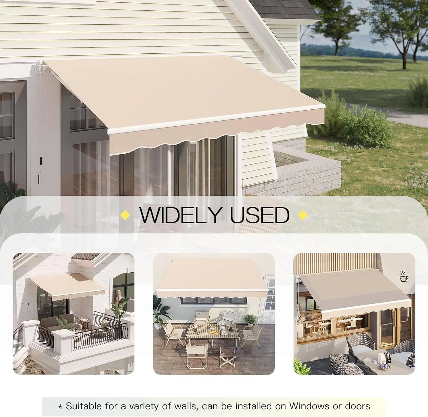 8.2'x6.5' Manual Patio Awnings