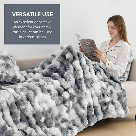 Cozy Faux Rabbit Fleece Blanket