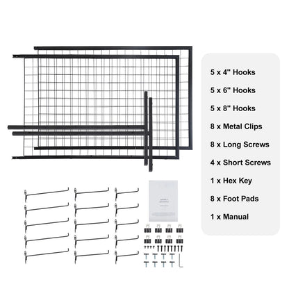 SucceBuy Grid Wall Double Side Panels w/ Hooks