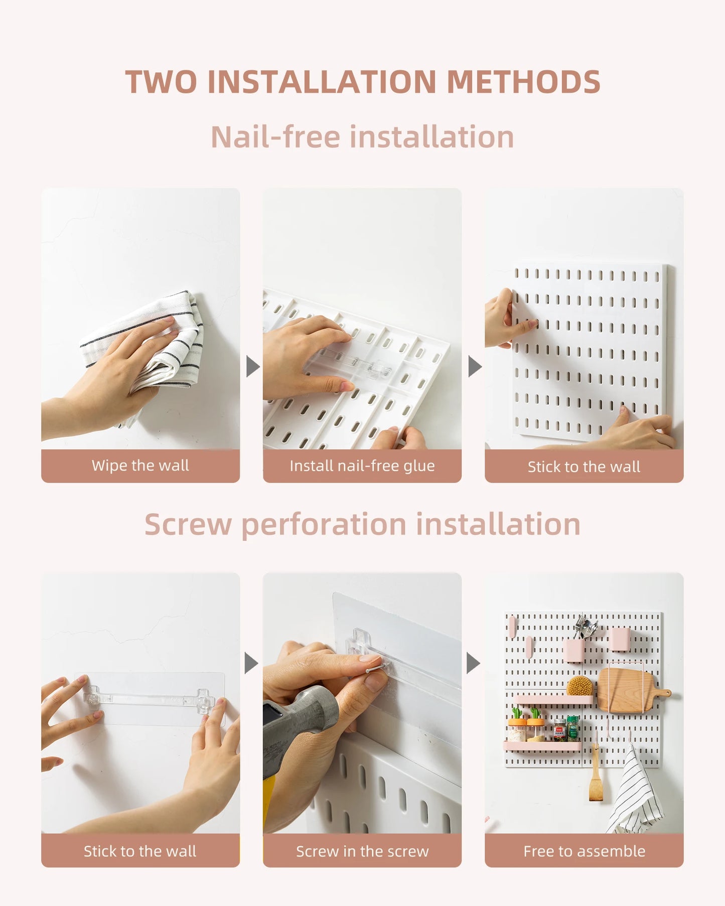 Deli Pink 4pcs Pegboard