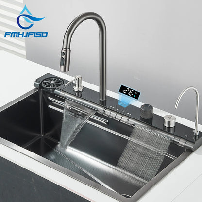 Stainless Steel Kitchen Waterfall Sink