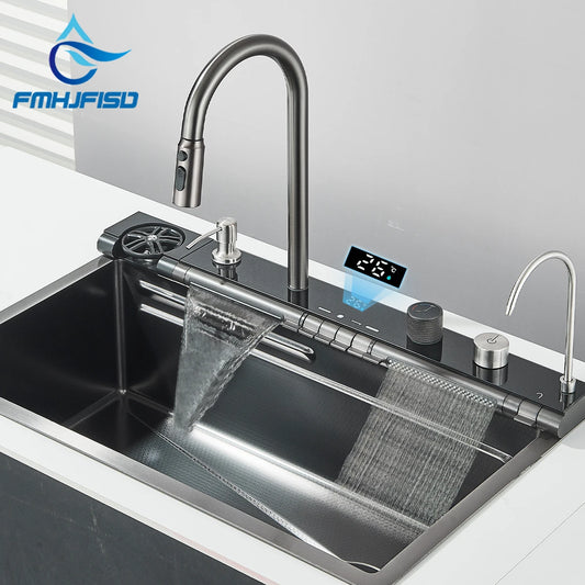 Stainless Steel Kitchen Waterfall Sink
