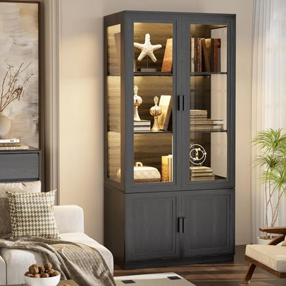 67-Inch Tall Acrylic Door Display Cabinet with Storage