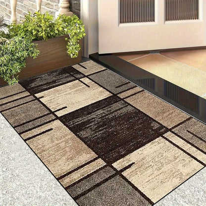 Brown Color Block Patchwork
